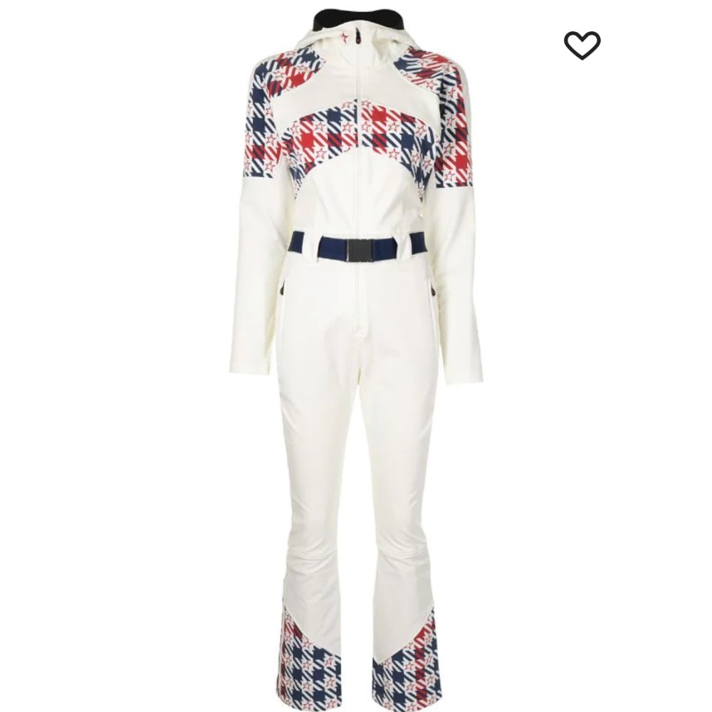 Perfect Moment Tignes One Piece Women's Snowsuit - Star Gingham Snow White Star